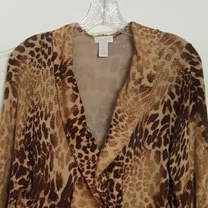 Chico's Ruffled Open Cardigan